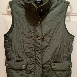 Talbots Olive Quilted Vest